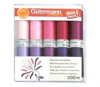 Gutermann Embroidery Thread Set - Pinks and Purples