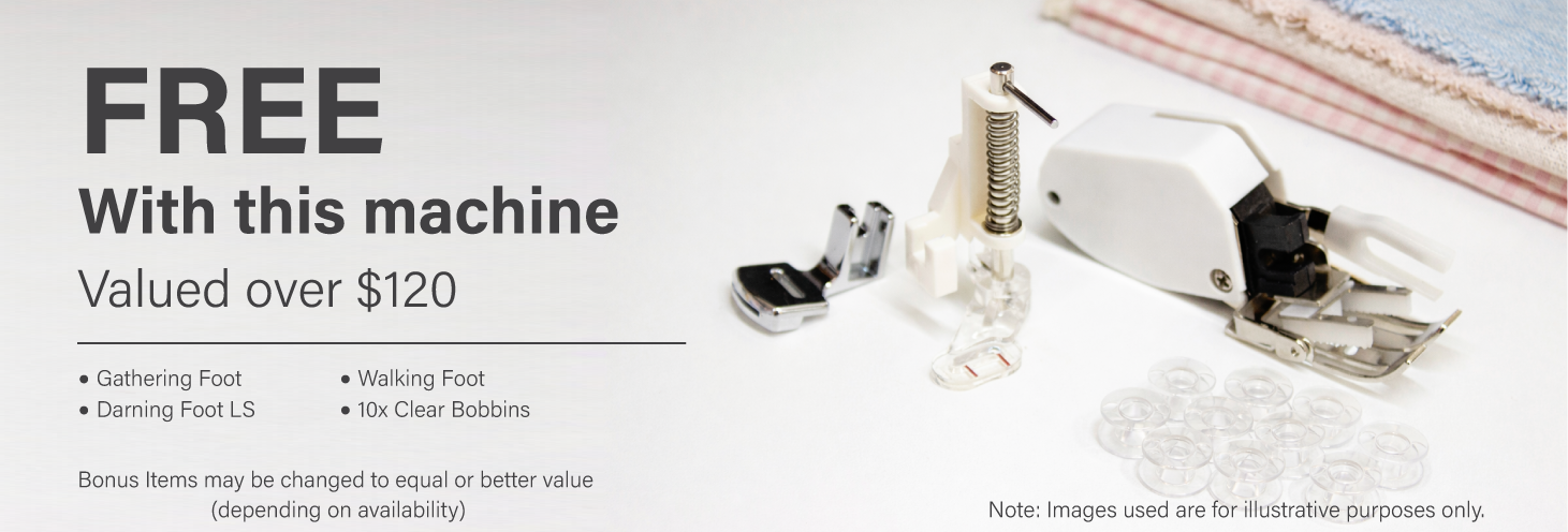 BONUS - Gethering Foot, Darning, Walking Foot and Clear Bobbins Total Vaue $120