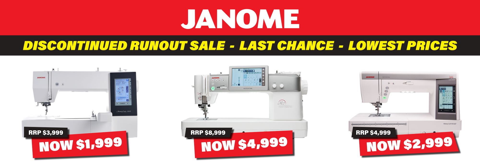 Janome Runout Sale 01