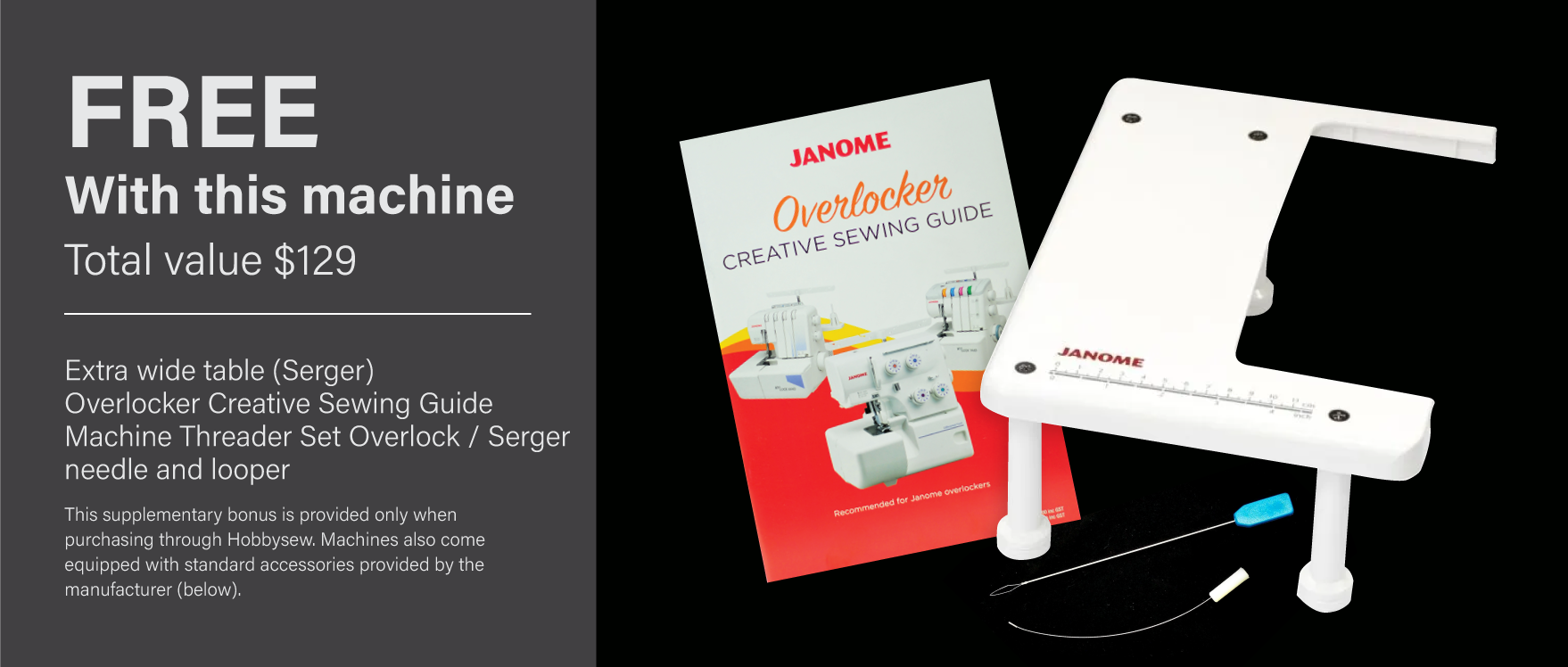Bonus Extra Wide Table, Theader & Creative Sewing Guide Total Value $129