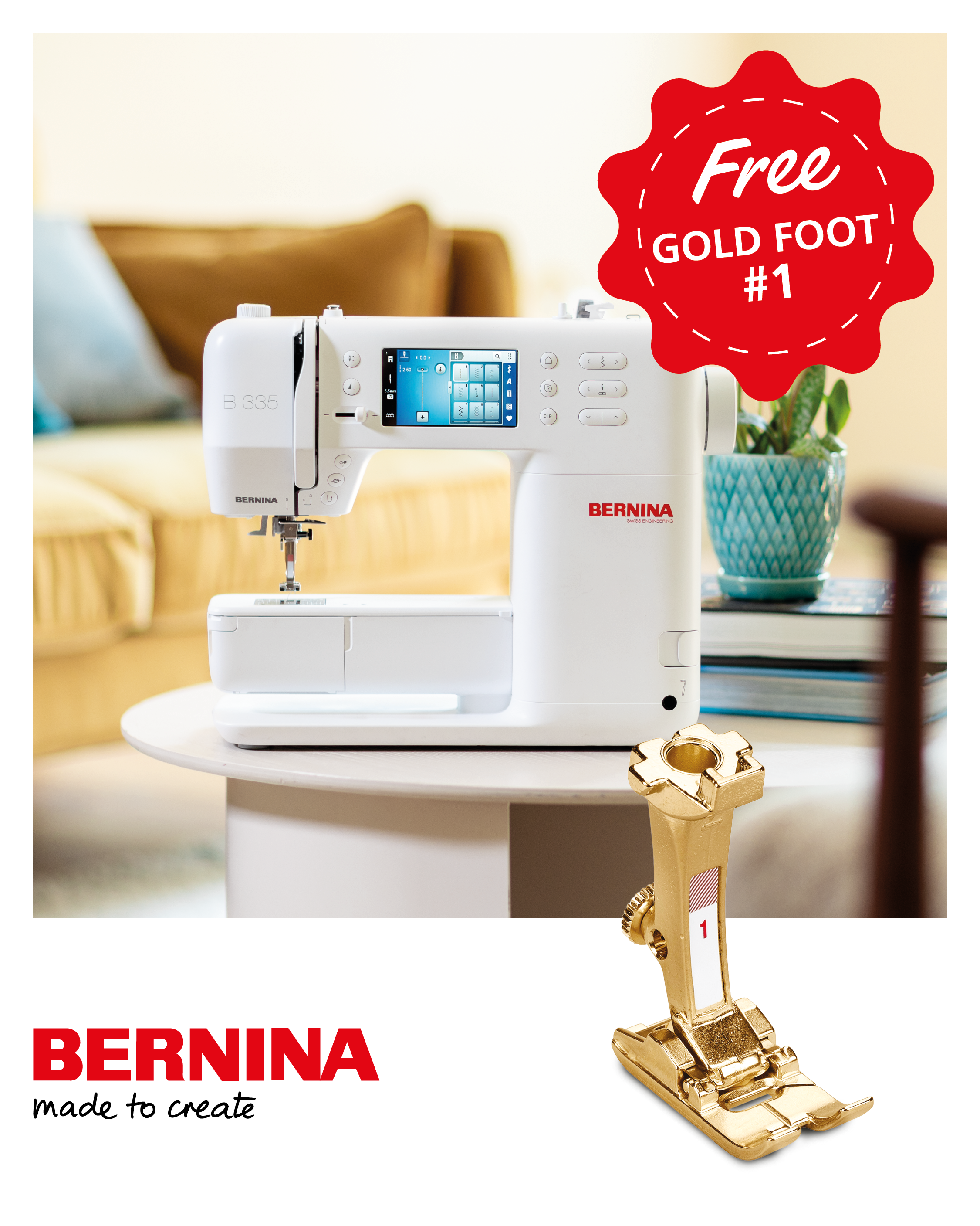 FREE - Bernina Gold Foot #1