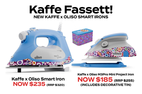 Kaffe Oliso Irons Hobbysew Banner July 2025