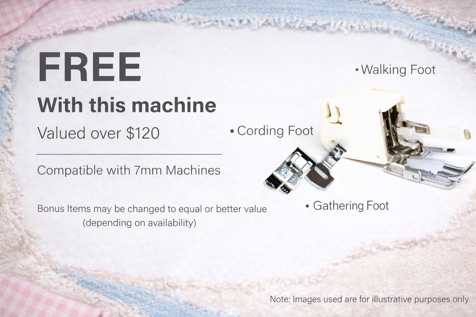 Bonus Items - Gathering, Cording and Walking Foot - 7mm (214875014)