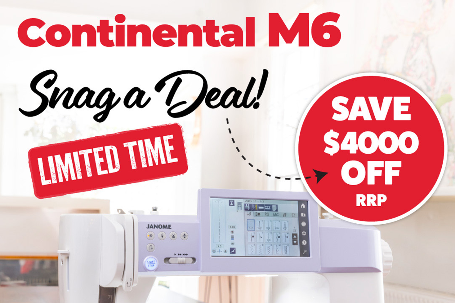 Janome Continental M6 Deal August Homepage Image