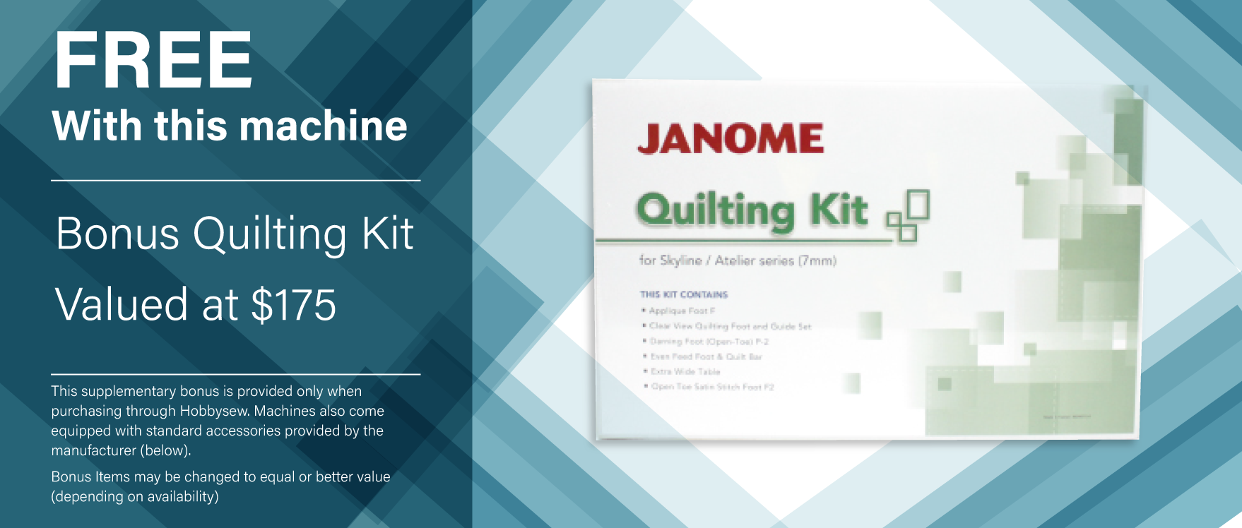 Bonus Quilting Kit for S3AE PN 863408001 $175