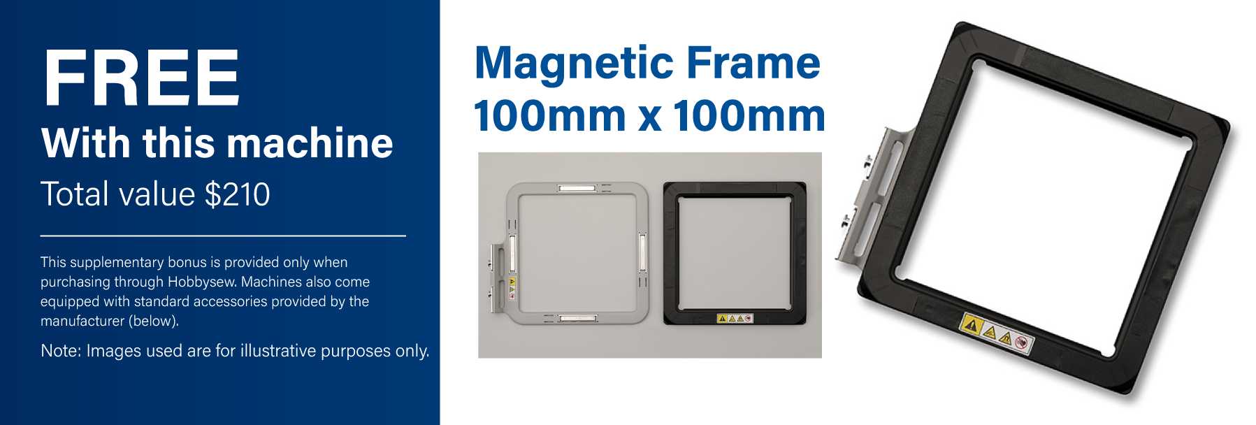 BONUS ITEMS - Bonus Magnetic Frame MFM100AP (115D05E701J) RRP Value $210 WHILE STOCK LASTS | Bonus Items may be changed to equal or better value (depending on availability)