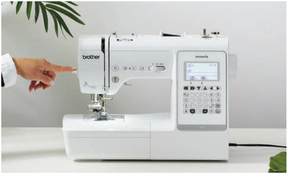 Brother A150 Innov-is A Series-Press here and the machine threads the needle for you.