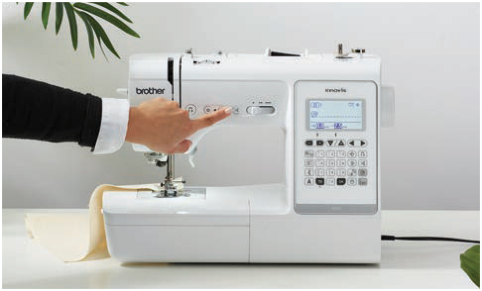 Brother A150 Innov-is A Series-Press the thread cutter button to snip your threads at the end of sewing. (A150 model only)
