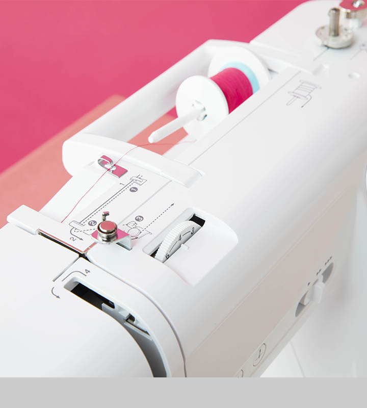 Brother A16 Sewing Machine Clear threading diagram on the body