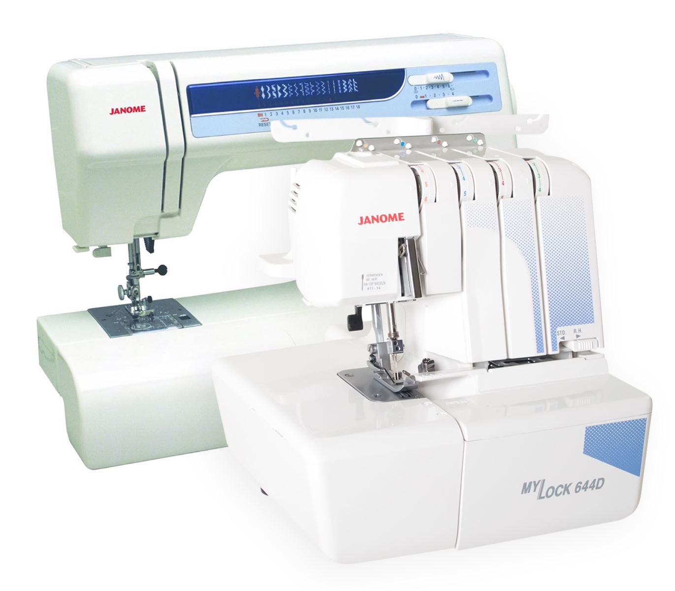Janome MW3018LE (6.5mm LS) Sewing Machine + ML644D COMBO Overlocker