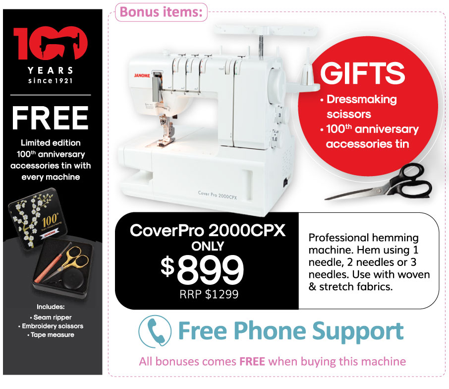 Janome CoverPro 2000CPX (Latest Model) by Janome Sewing Machines in